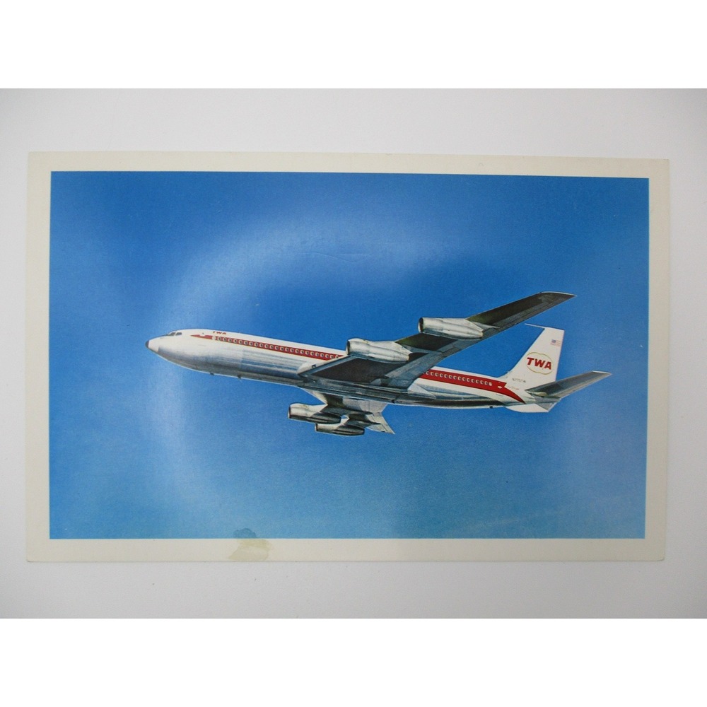 Vintage‎ TWA StarStream Airplane Postcard Trans World Airlines Aviation Jet View